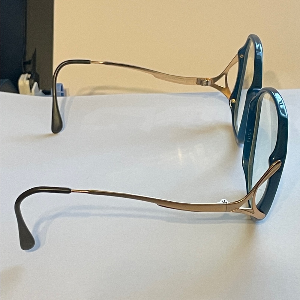Vintage Marchon Marcolin 135 Teal Blue Oversize Italian made Glasses With Case - Picture 11 of 13
